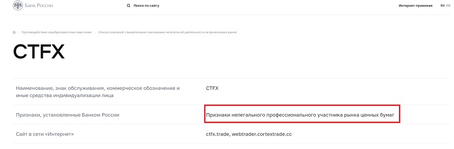 Проверка на сайте Центробанка
