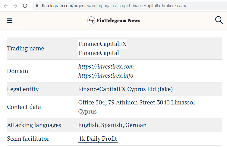 ForTrade adresa i kontakty